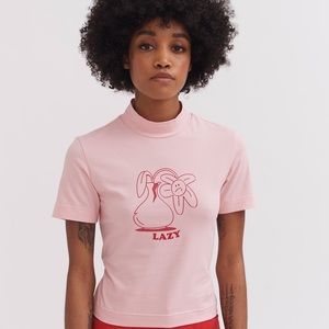 Lazy Oaf Wilted Flower Fitted Tee - Size XL
